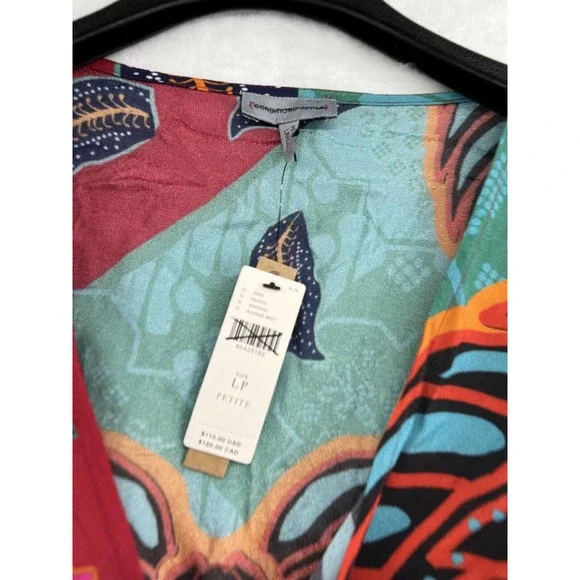 Anthropologie Conditions Apply Sleek Wrap Blouse Red Montif - Picture 7 of 12